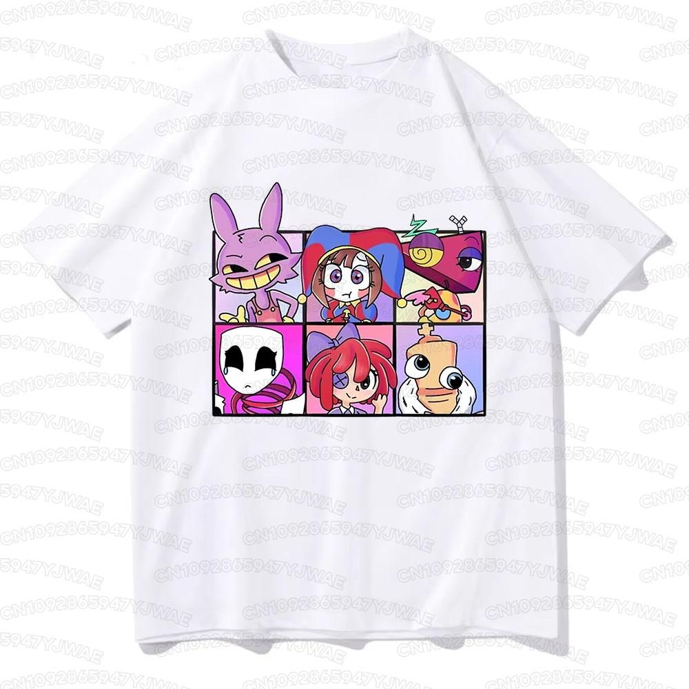 T-shirt Imprimé THE AMAZING DIGITAL CIRCUS Été Garçons Filles Décontracté Pomni Le Bouffon Ramen T-shirts Enfants T-shirts Manches Courtes