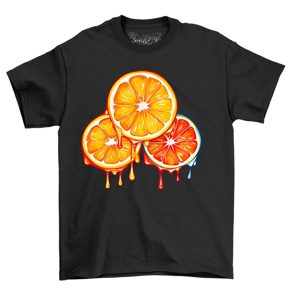 Orange Slice Paint Drip - Funny and Refreshing! 100% cotton, Funny T-Shirt Mens Womens Tees Top, Unis