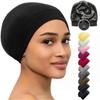 Silk Bonnet for Sleeping Women, Satin Sleep Bonnet Hair Protector, Adjustable Band, Black