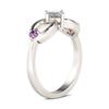 Elegante Mode Zilverkleurige Ring Met Strass Legering Oneindigheid Ontwerp