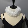 Elizabethan Mesh Neck Ruff Detachable Ruffle Collar and Wrist Cuffs for Medieval Costume and Historical Reenactments