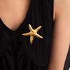 Stainless Steel Silver Starfish Brooch - High-End European & American Fashion Accessory