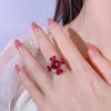 Imitation Natural Tanzanite Colored Treasure Ring, Heavy Industry Sugar Tower Sapphire Ring, Crystal Zircon Ring.