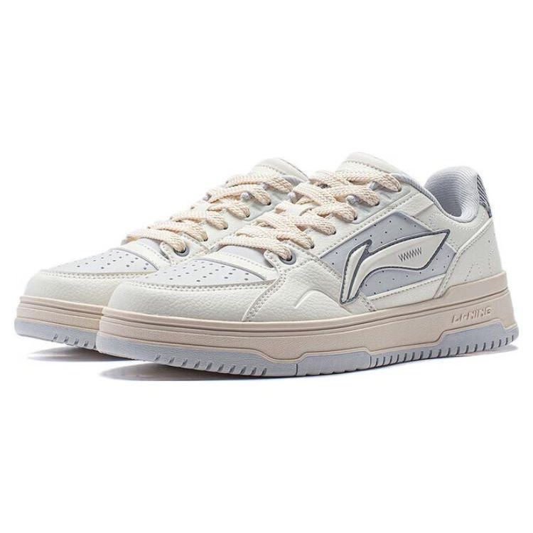 Li Ning Tian Ji 2.0 Scarpe da Skate Basse Comode Antiscivolo Traspiranti da Donna Sneakers Bianco Grigio AGCT292-2
