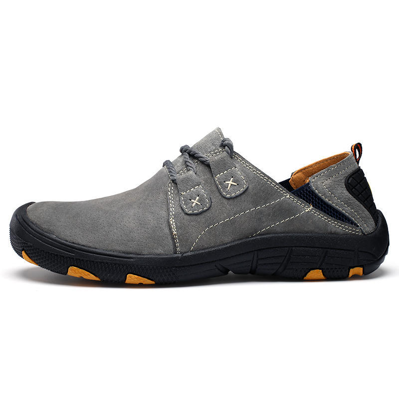 Heren leren loafer grote maat outdoor varkenshuid rubber zachte onderkant autorijden schoenen
