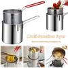 Stainless Steel Deep Frying Pot with Lid Milk Warmer Pot Deep Fryer with Strainer Cooking Tool