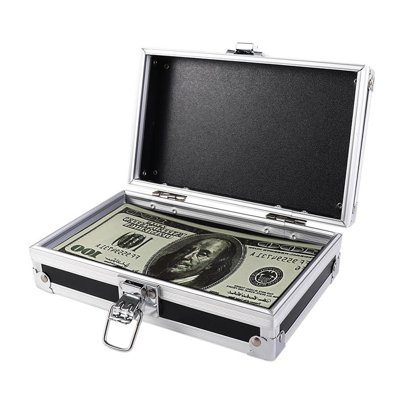 1 Stück Tragbare Aluminiumlegierung Bargeld Dokument Werkzeuge Haussafe Schwarz Leichte Requisiten Metall Passwort Aufbewahrungsboxen
