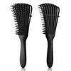 Gleva Detangler Brush for Natural Curly Hair, Wet & Dry, Removes Knots, Pain Free, Leaves Hair Smooth & Shiny | The Pain Free Knot Detangler (Black)