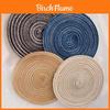 Sottobicchiere in Rattan Intrecciato Stile Nordico con Base in Cotone Resistente al Calore per Decorazione Tavola da Pranzo in Casa