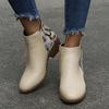 Plus Size Leopard Print & Nude Pointed Toe Ankle Boots with Side Zipper - Women's Leather Boots for Fall/Winter 2021
