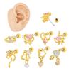 Crystal Drop Love Earrings For Women Peach Shape Zirconia Stud