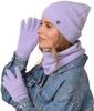 Women'S Set Hat + Scarf + Gloves Warm Set Winter Lilac