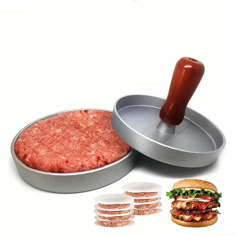 Výrobník na hamburgery s nepřilnavým lisem na hamburgery s voskovým papírem Výrobník na hamburgery z hliníku pro kuchyňský gril