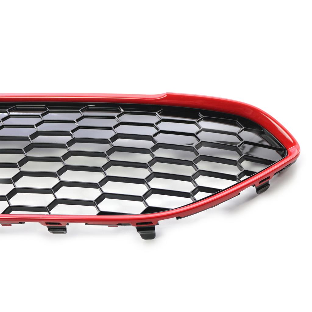 Black Red Car Styling Front Bumper Centre Grille Honeycomb Hex Mesh Upper Grill Replacement For Ford Fiesta Zetec-S