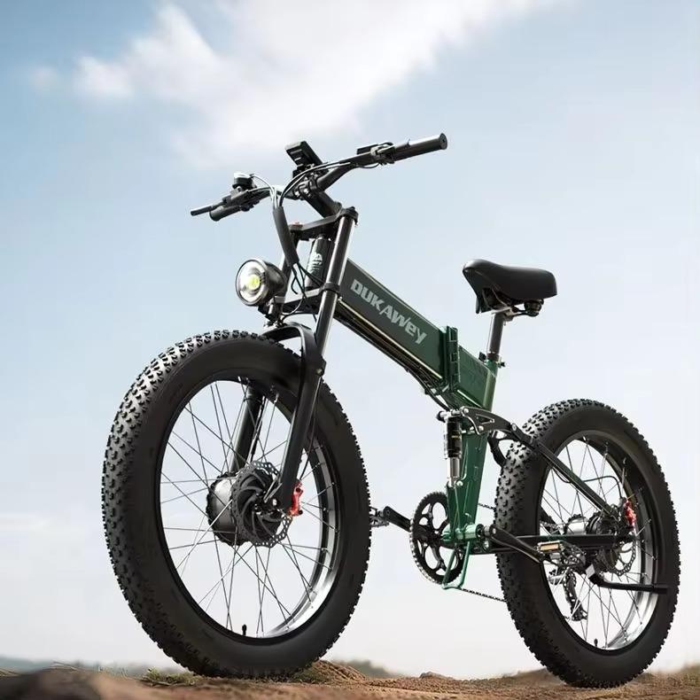 LANKELEISI BST-6 2000W Dual Motor E-Bike, 48V 17.5Ah Battery, 26x4.0 Fat Tire, Full Suspension, 120KM Range