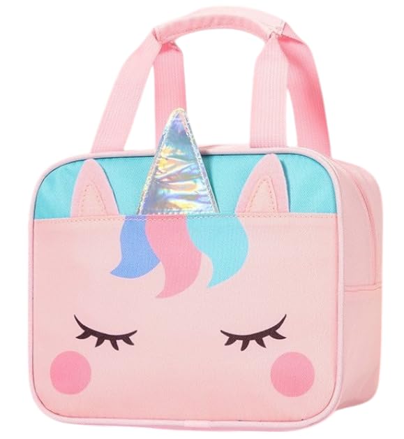 KAHNIs Cute Unicorn and Dinosaur Lunch Insulated Lunch Perfect for and Students Bag, Bag, Water-Repellent, High-Capacity, Kids, Businessmen, (Pink