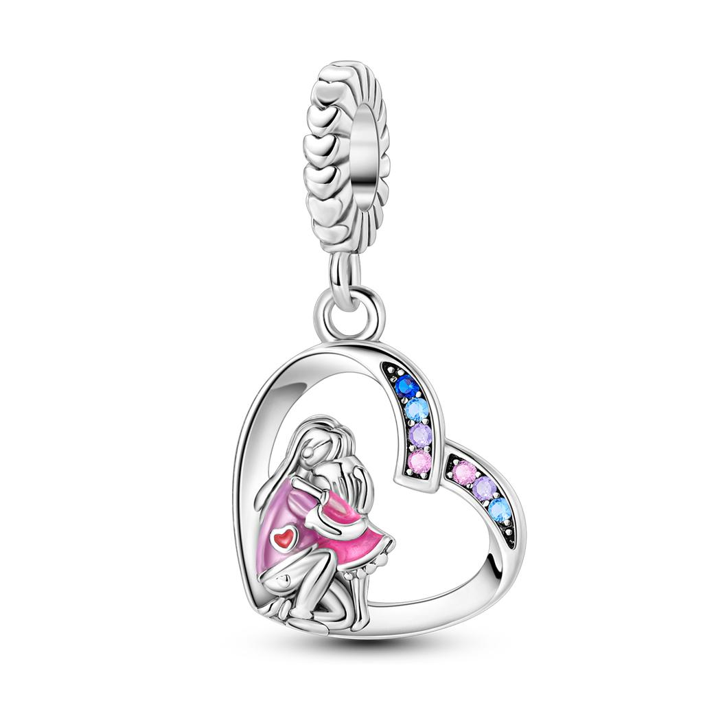 Cuivre Jolie Couleur Rose Perle Charme Charms CŒUR D'AMOUR Jupe Fleur Pendentifs Pendantes Compatibles Avec Bracelets Fash Authentiques Bijoux À Faire Soi-Même