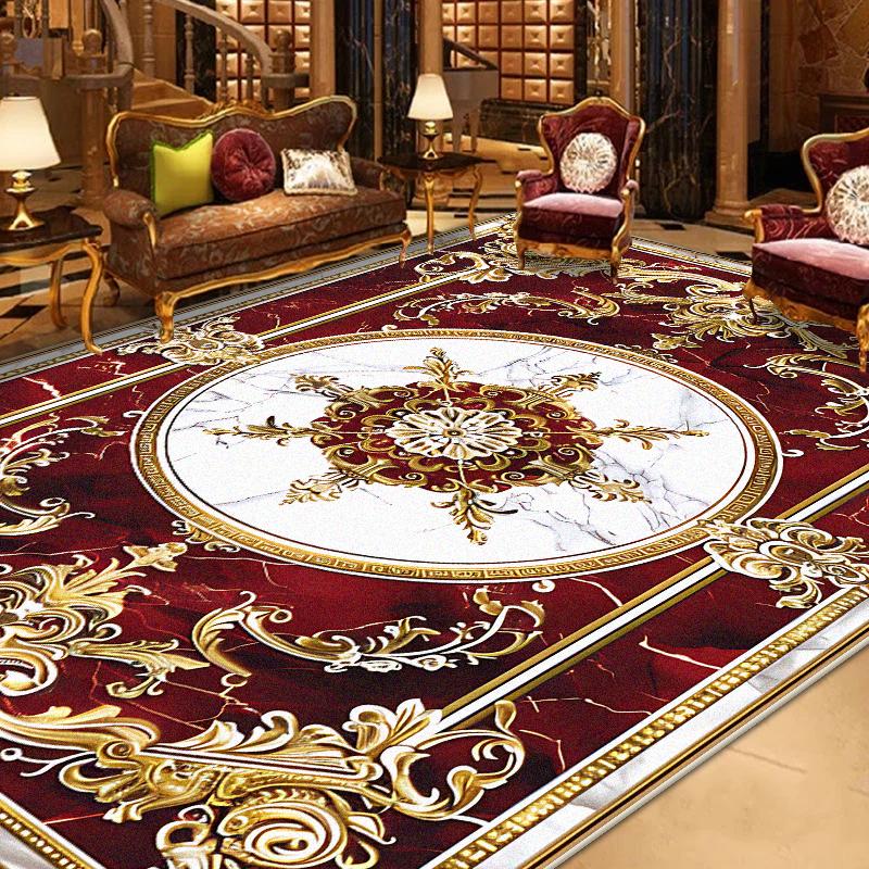 Gorgeous Retro European Carpet Living Room Large Area Decoration Sofa Area Rugs for Bedroom Cloakroom Non-slip Floor Mats