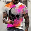 Summer New Product: European and American Skull Series 3D Printed Men's Retro Casual Short Sleeved T-shirt