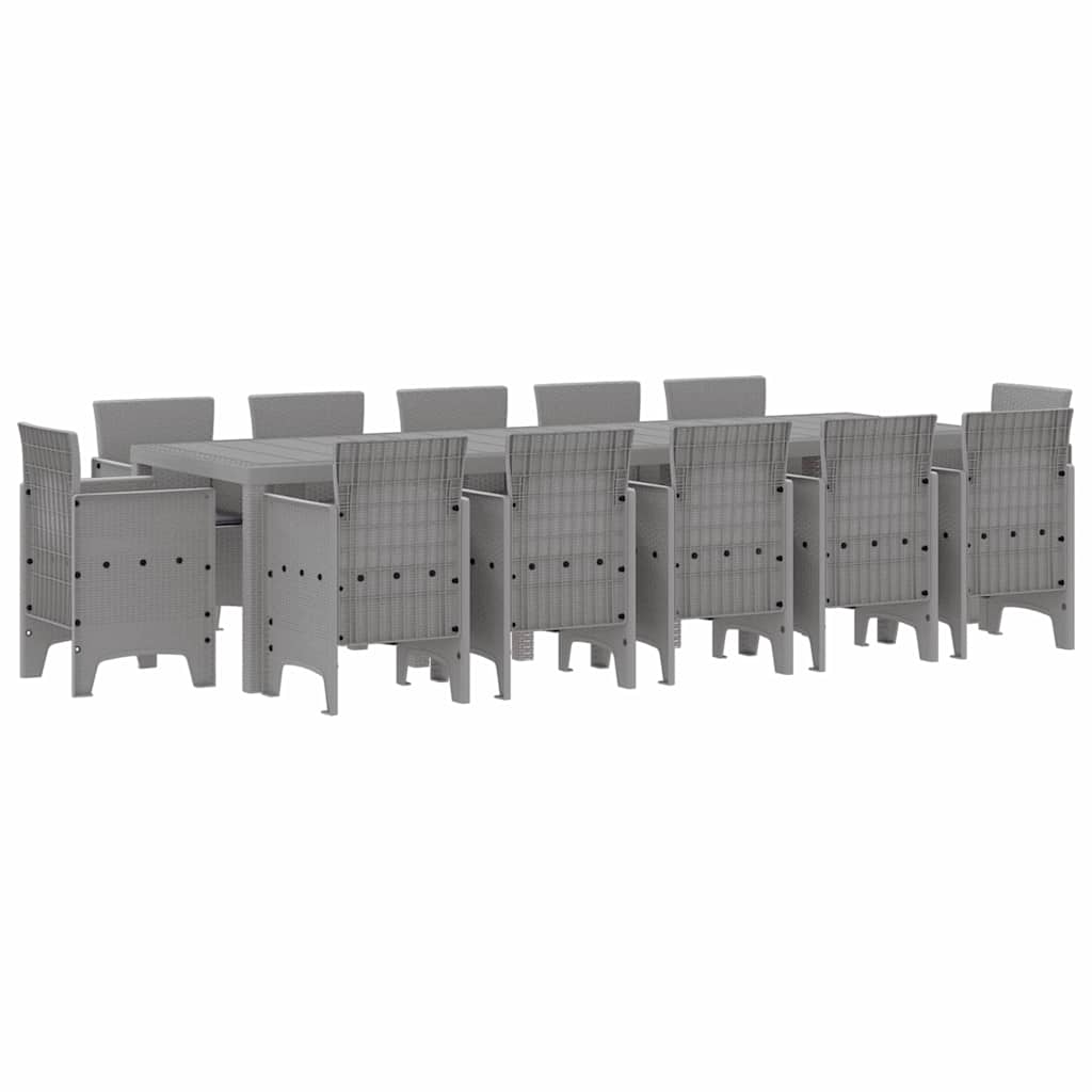 Garden Dining Set with Cushions Light Gray and Anthracite