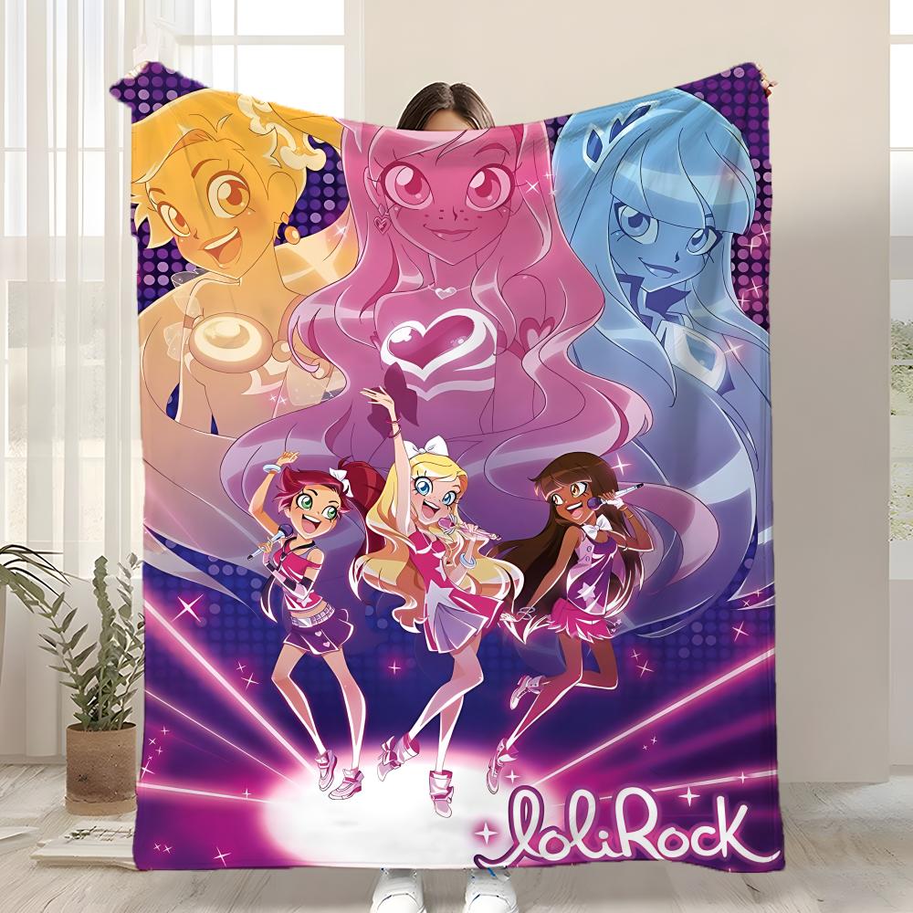 Anime TV L-LoliRock Wurf Kinderfreundliche Flanell-Kuscheldecke Weich Warm Antistatisch Waschbar Ganzjahres