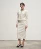 320 Showroom Tweed H-Line Back Slit Skirt Cream