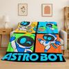 שמיכת פלנל רכה A-Astro Bot רובוט מצויר, שמיכה נעימה למיטה, ספה, סלון, חדר שינה, נסיעות, קמפינג