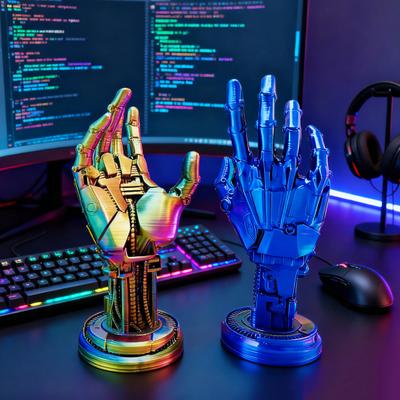 3D Printed Robotic Hand Statue Game Controller Stand Mechanical Hand Statue Gamepad Joystick Holder Support Rack Decoration