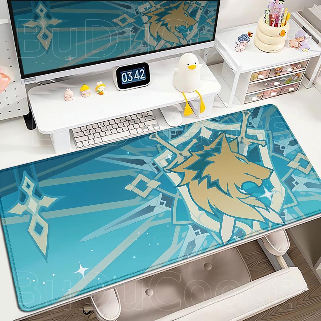 Ny Genshin Impact Skrivebordsmatte Anime Gaming Kul Varka Gaming Musematte Låst Kant Sklisikker Gummi Spillmatte Kontor Tastatur Musematte