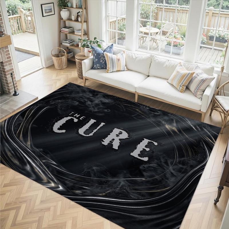 The Cure Design Kristall Samt Teppich Gemütlich Nicht?Rutschfester Teppich mit Aufdruck für Schlafzimmer Wohnzimmer Eingang