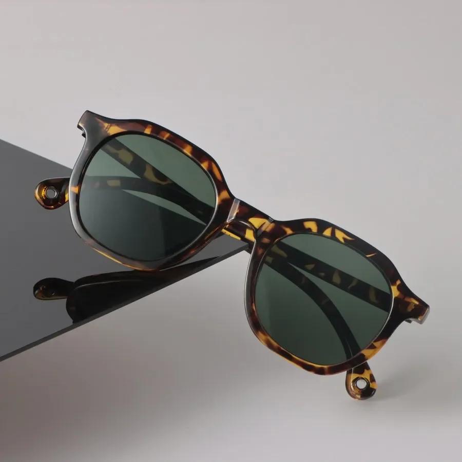 Designer Round Sunglasses Women Men Retro Black Sun Glasses Luxury Personality Eyewear Mirror Lens Leopard Brand