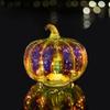 Lampe Citrouille en Verre LED Colorée 17x15.5cm Décoration Décorative d'Halloween Ornement pour Thanksgiving