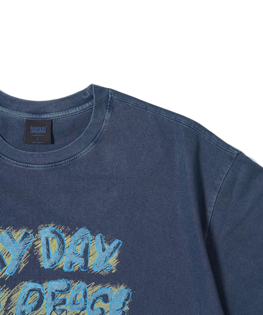 GAKKAI UNIONS My Day Pigment Short Sleeve T-Shirt Dive Blue