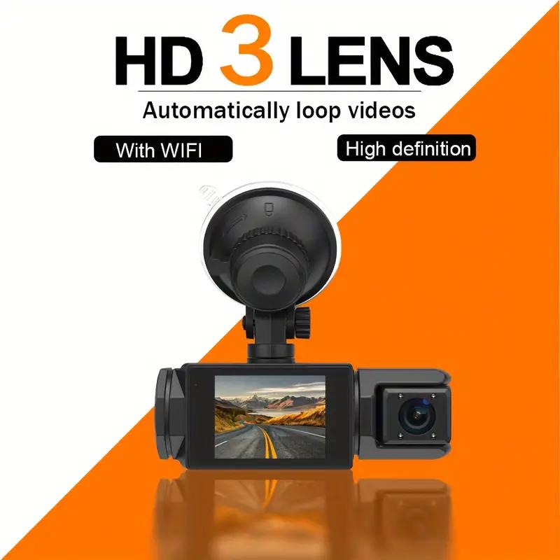 3-Kanal Dashcam WIFI AUTO DVR 1080P 3-Objektiv Innenraumkamera Dreiwegekamera Blackbox Recorder Video Registrator Camcorder