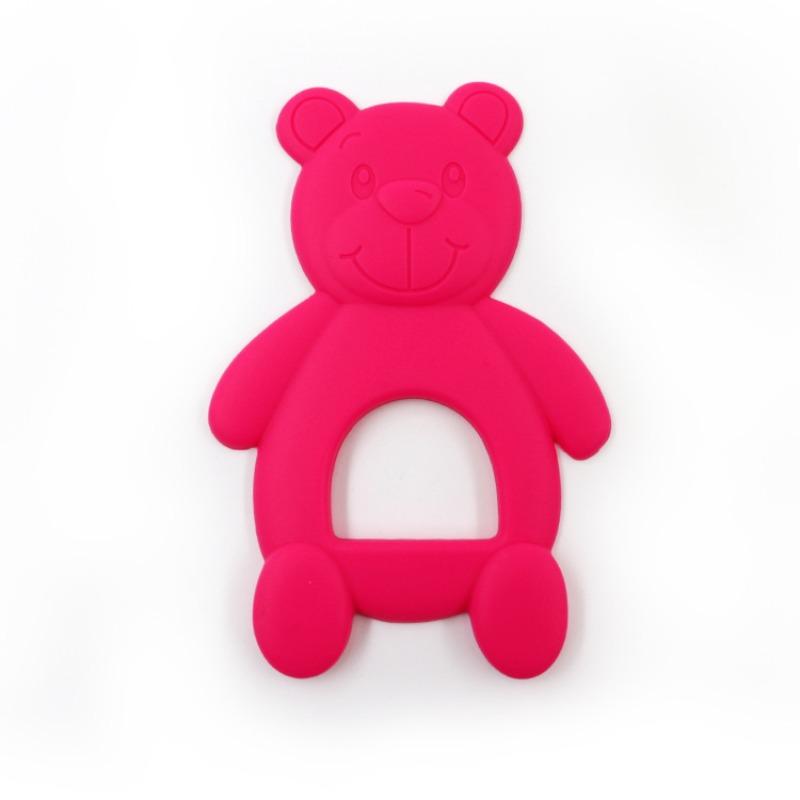 Baby Silicone Teething Ring Baby Bite Joy Bite Bear Teething Stick Food-grade Chewing Rubber Teething Ring Toys