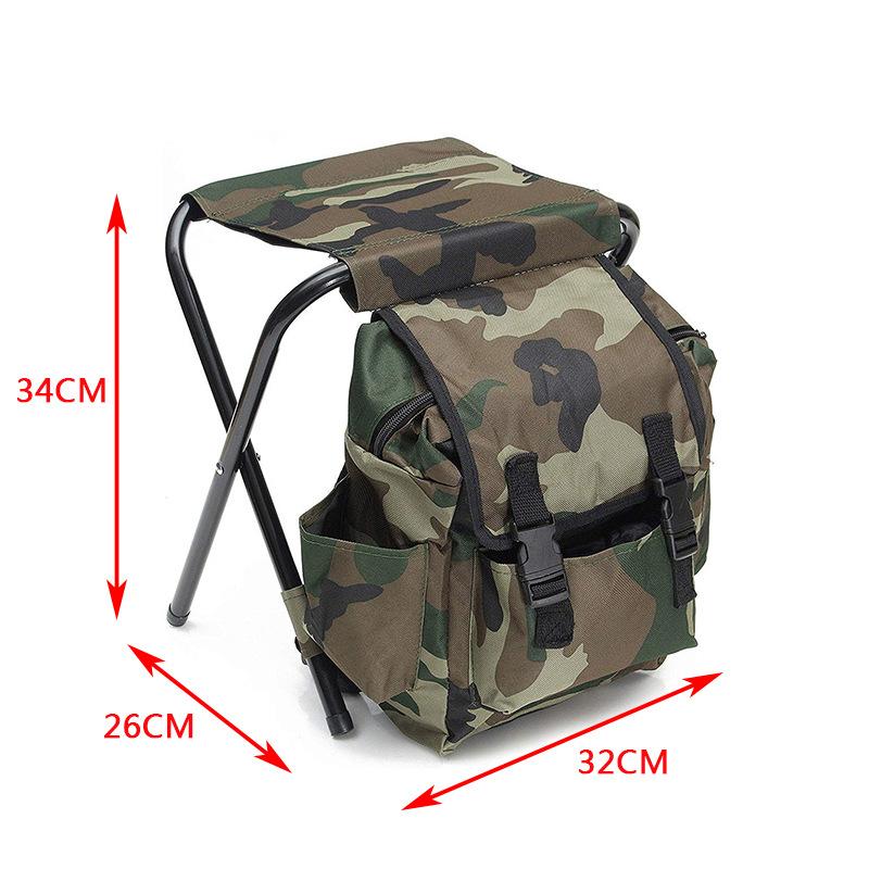 Camping Fishing Chair Portable Folding Camping Fishing Chair Insulated Picnic Bag Hiking Camouflage Seat Bag Fishing Men Portable Outdoor Camouflage