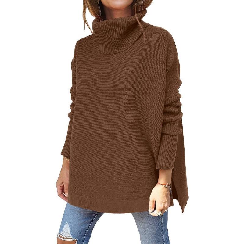 YYFS Damesmode Casual Herfst Winter Effen Kleur Print Lange Mouw Hoge Hals Tops Dameskleding Wollen Gebreide Kleding Truien