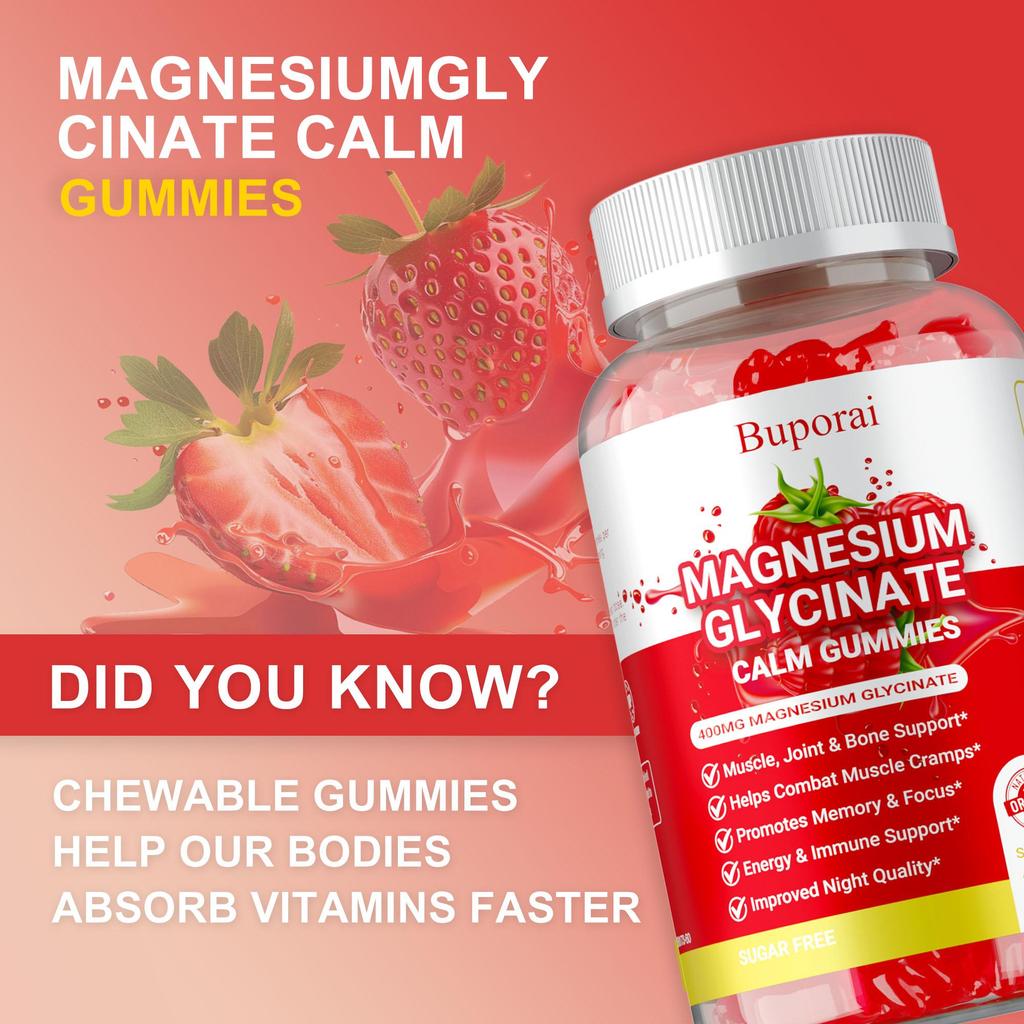 Magnesiumglycinat 400mg - für Schlaf, Stressabbau, Knochenunterstützung, Hohe Absorption
