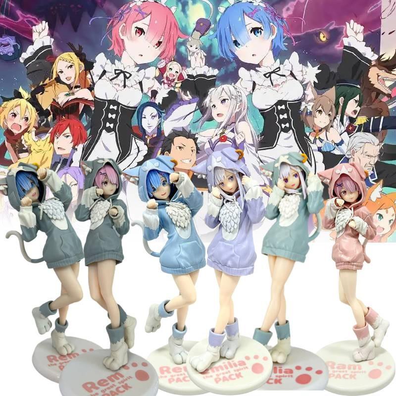Gorgeous Pvc Emilia And Rem Figures With Multiple Color Options For Rezero Lovers