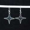Natural Blue Sunstone Gemstone Star Shape Earrings, 925 Sterling Silver Earring, Handmade Boho Silver Jewelry Dangle Earrings, Wadding Gift