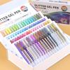 72/6 Colors Glitter Gel Pens 1.0mm Handwriting Art Marker Pen for Writing Notes Art Coloring Drawing DIY Back To School Supplies