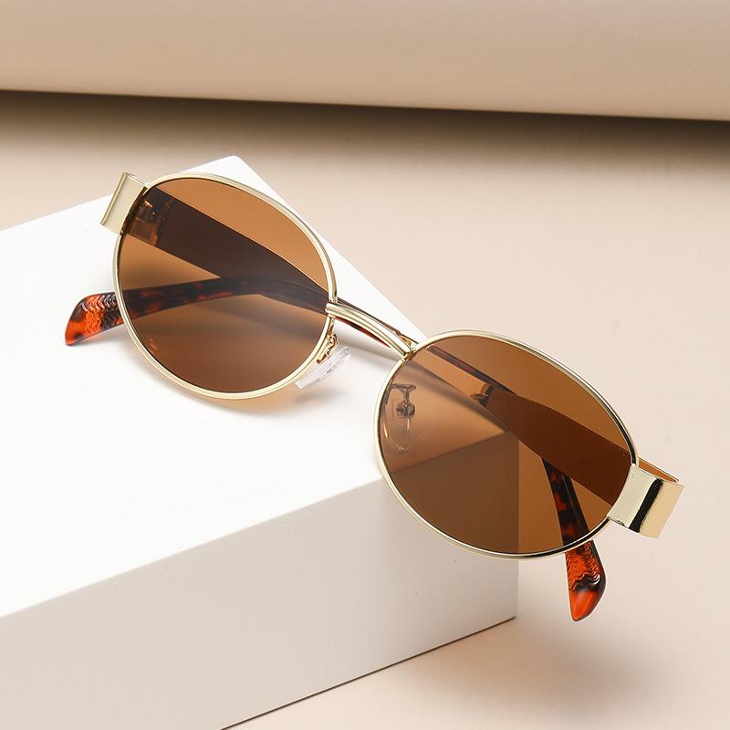 Vintage Round Frame Eyeglasses for Women Ladies Girls Ultra Light Metal Elliptical Sunglasses Fashion Design Eyewear