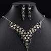 European and American Pearl Necklace Set Rhinestone Earrings Jewelry Set Banquet Dress Versatile Bridal Accessories