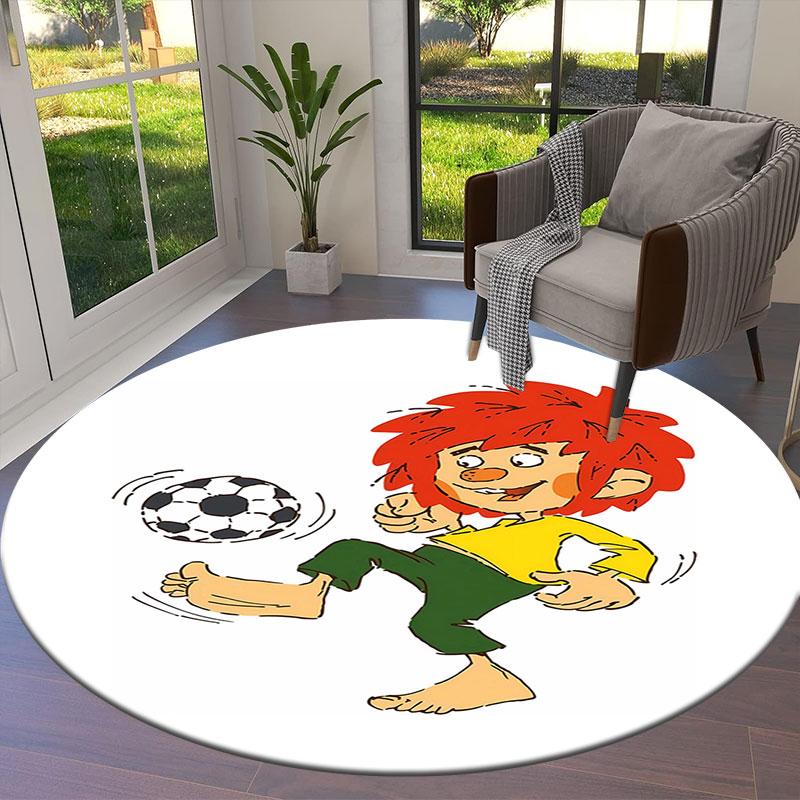 Meister Eder und sein Pumuckl Runder Teppich, Teppich für Wohnzimmer Schlafzimmer Sofa Spielzimmer Dekor, Rutschfeste Fußmatte