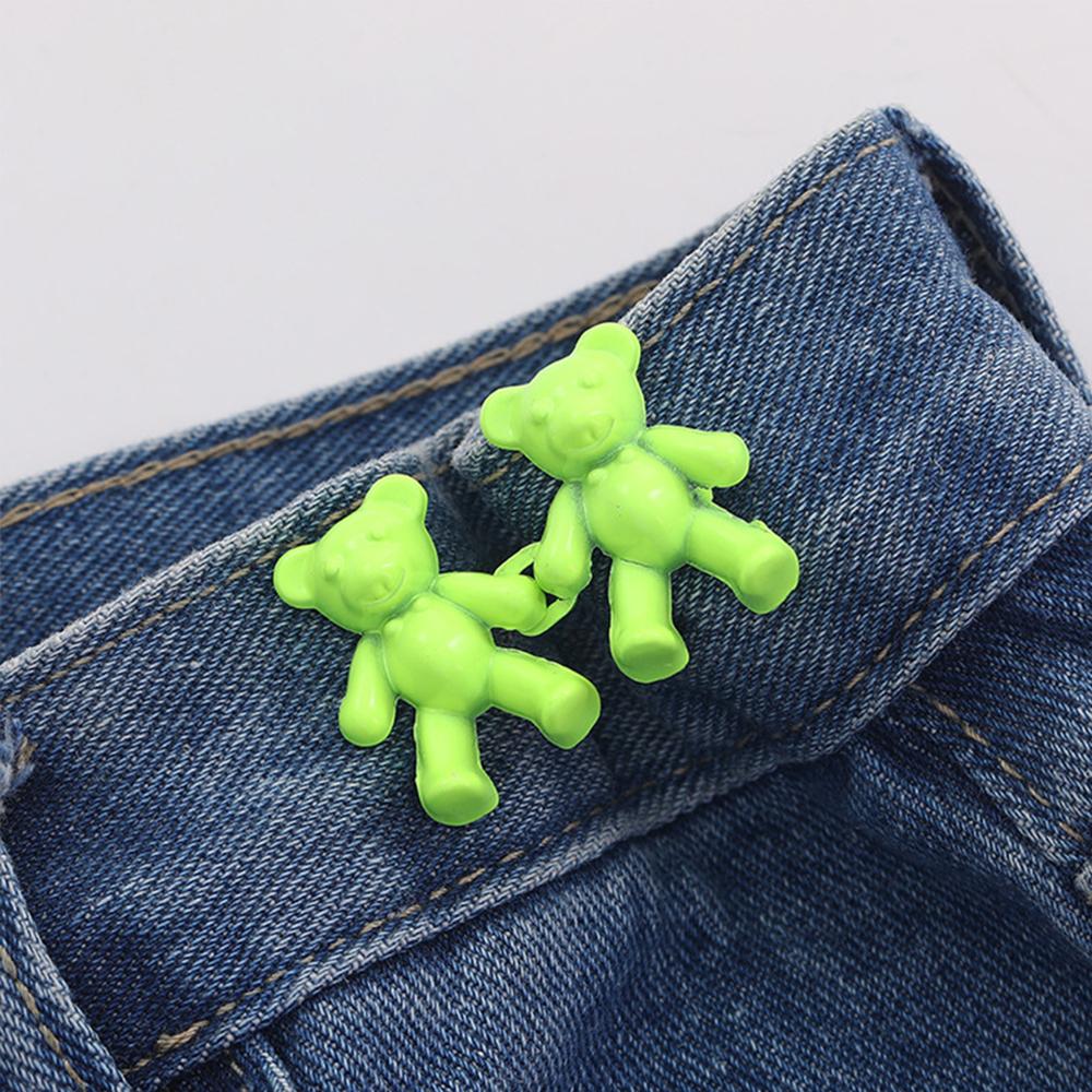 Colorful Metal Bear Tighten Waist Button for Women Pant Jeans Adjustable Detachable Waist Clip Metal Pins Clothing Accessories