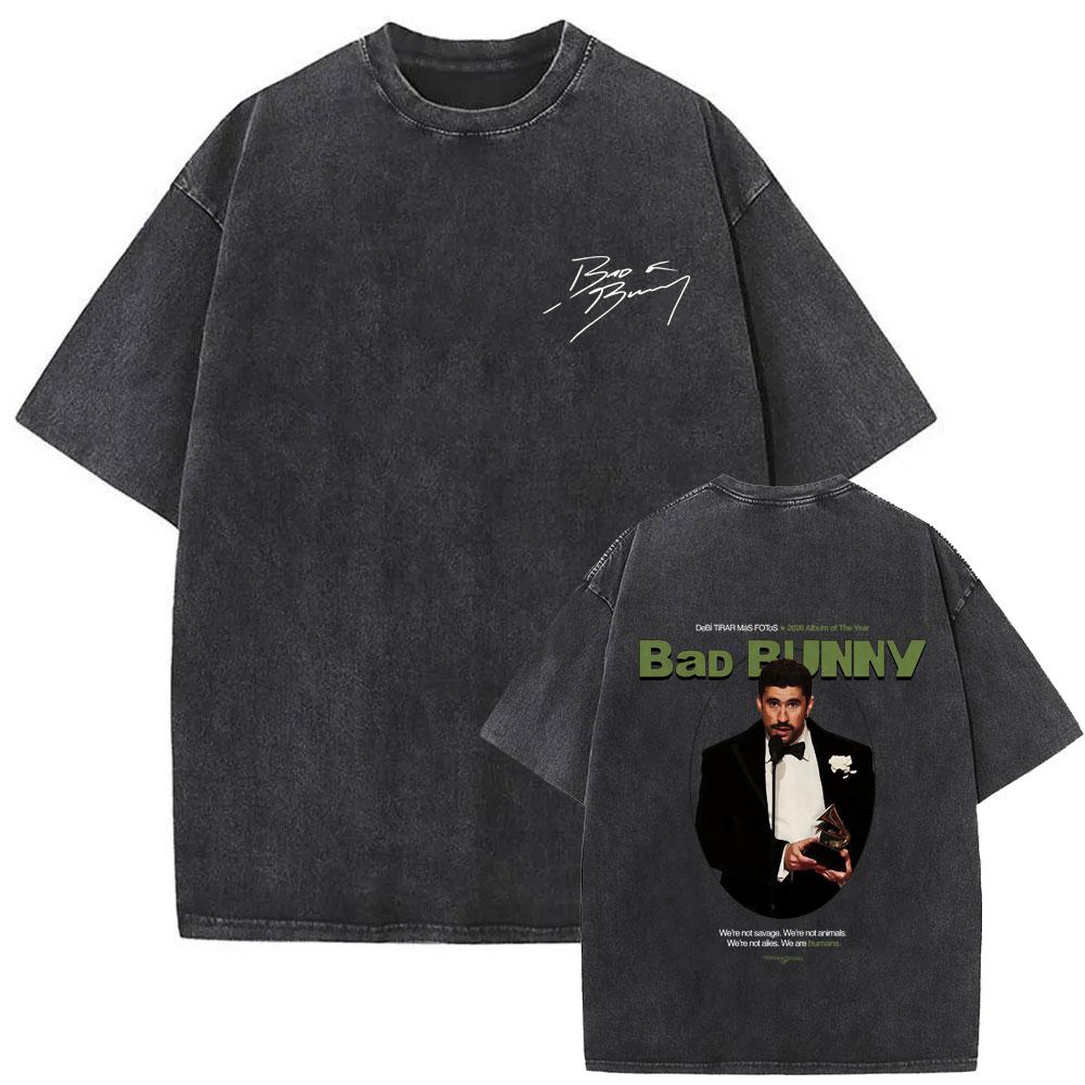 Tricou Vintage Rapper Bad Bunny Spălat Debi Tirar Mas Fotos DTMF World Tour Tricouri Bărbați Femei Modă Hip Hop Tricouri Populare
