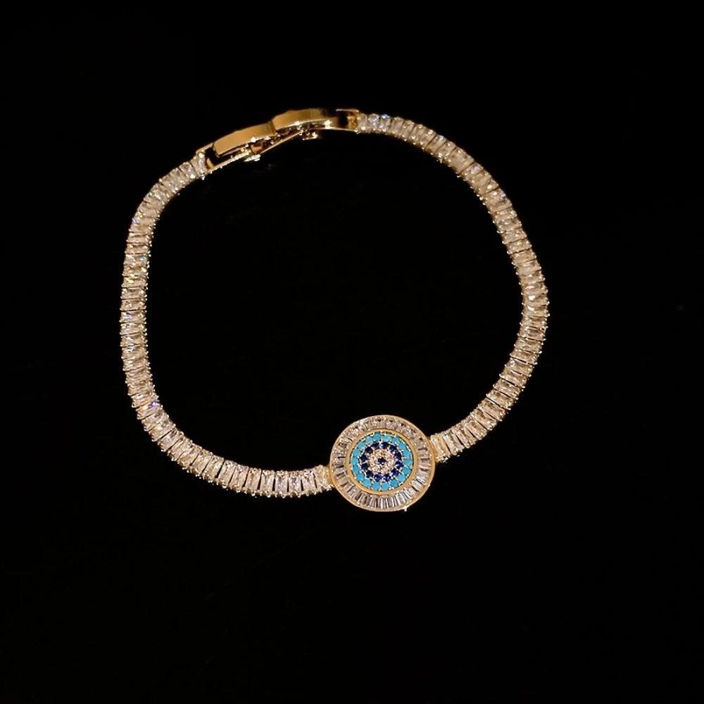 Luxury Vintage Devil's Eye Bracelet Copper Zircon Banquet Clothes Jewelry Party Favors