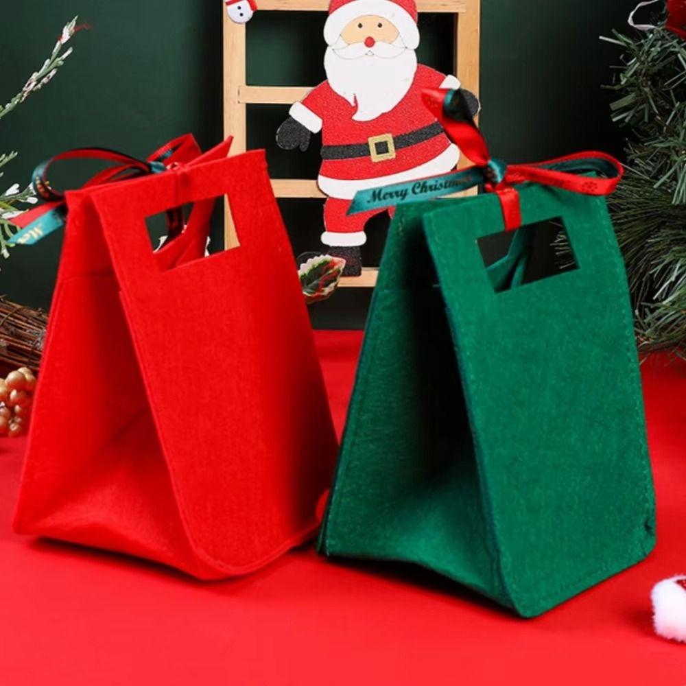 2PCS Thickened New Year Gift Bag Felt Cloth Felt Candy Pouch Christmas Gift Bag Family Gathering
