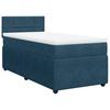Box Spring Bed with Mattress Blue 90x200 Cm Velvet