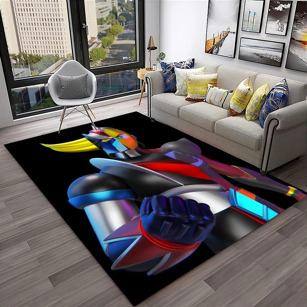 3D Cartoon UFO Roboter Grendizer Anime Teppich Teppich für Zuhause Wohnzimmer Schlafzimmer Sofa Fußmatte Dekor, Kinder Bereich Teppich rutschfeste Bodenmatte